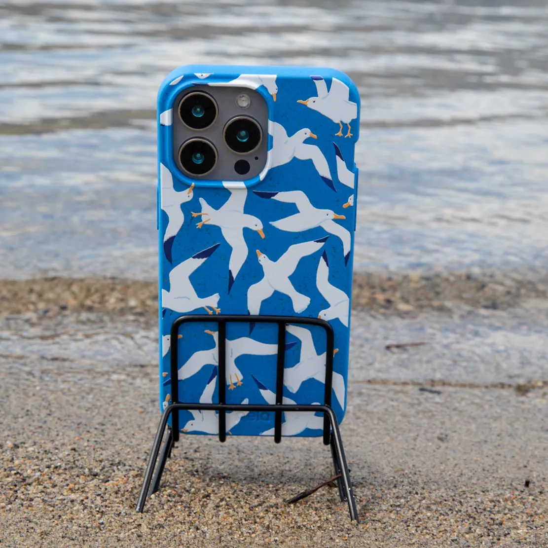 Modern Grip Design Electric Blue Seagulls iPhone Air Case