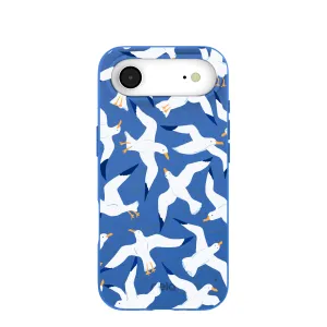 Gloss Surface Layer Electric Blue Seagulls iPhone Air Case