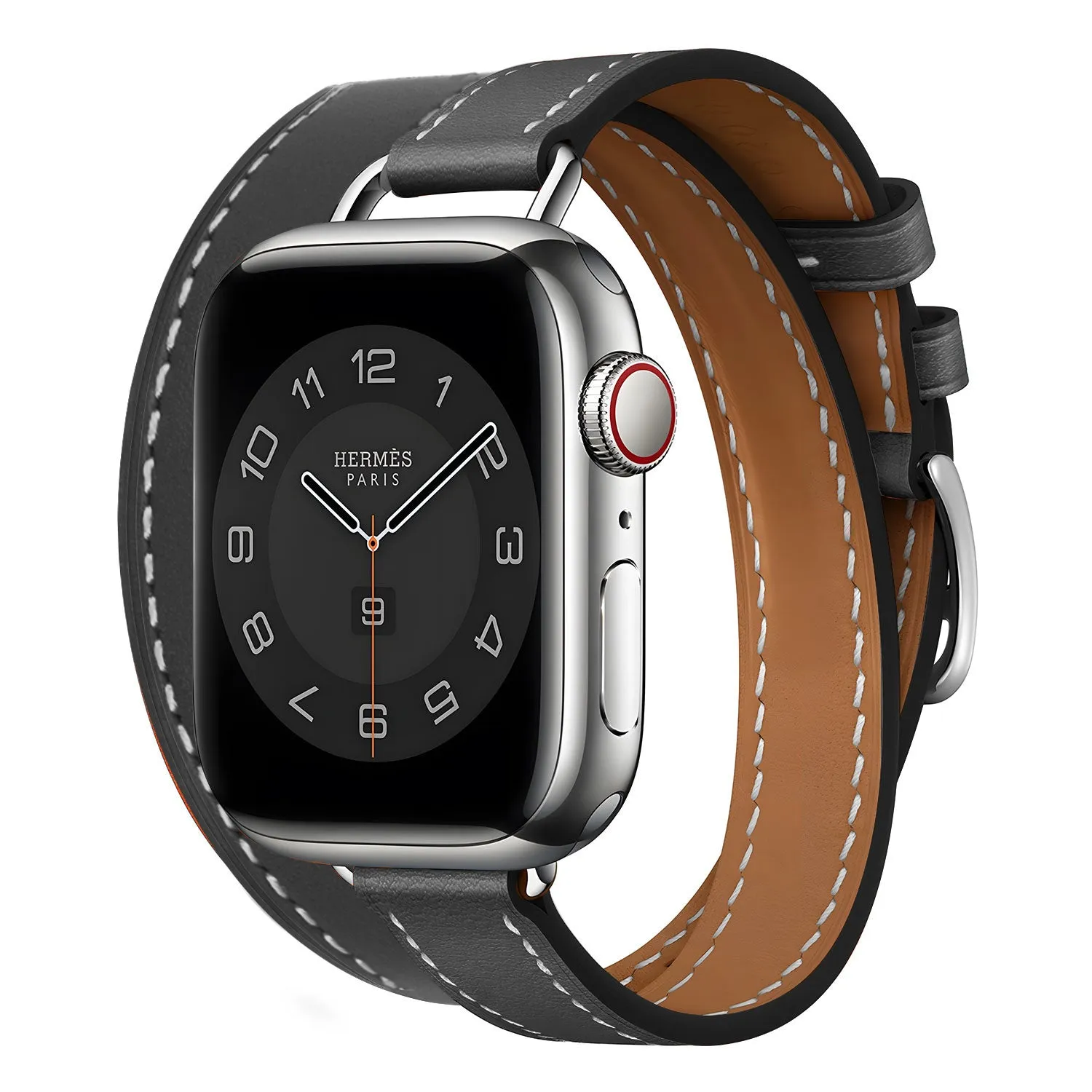 Apple Watch Leather Double Tour Strap (Black) Daily Use Option All Season Use