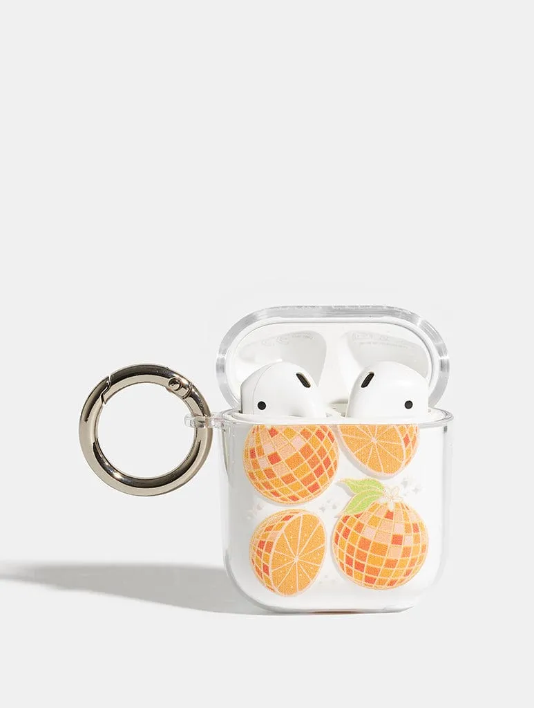 Disco Orange AirPods Case Minimal Compact Organizer