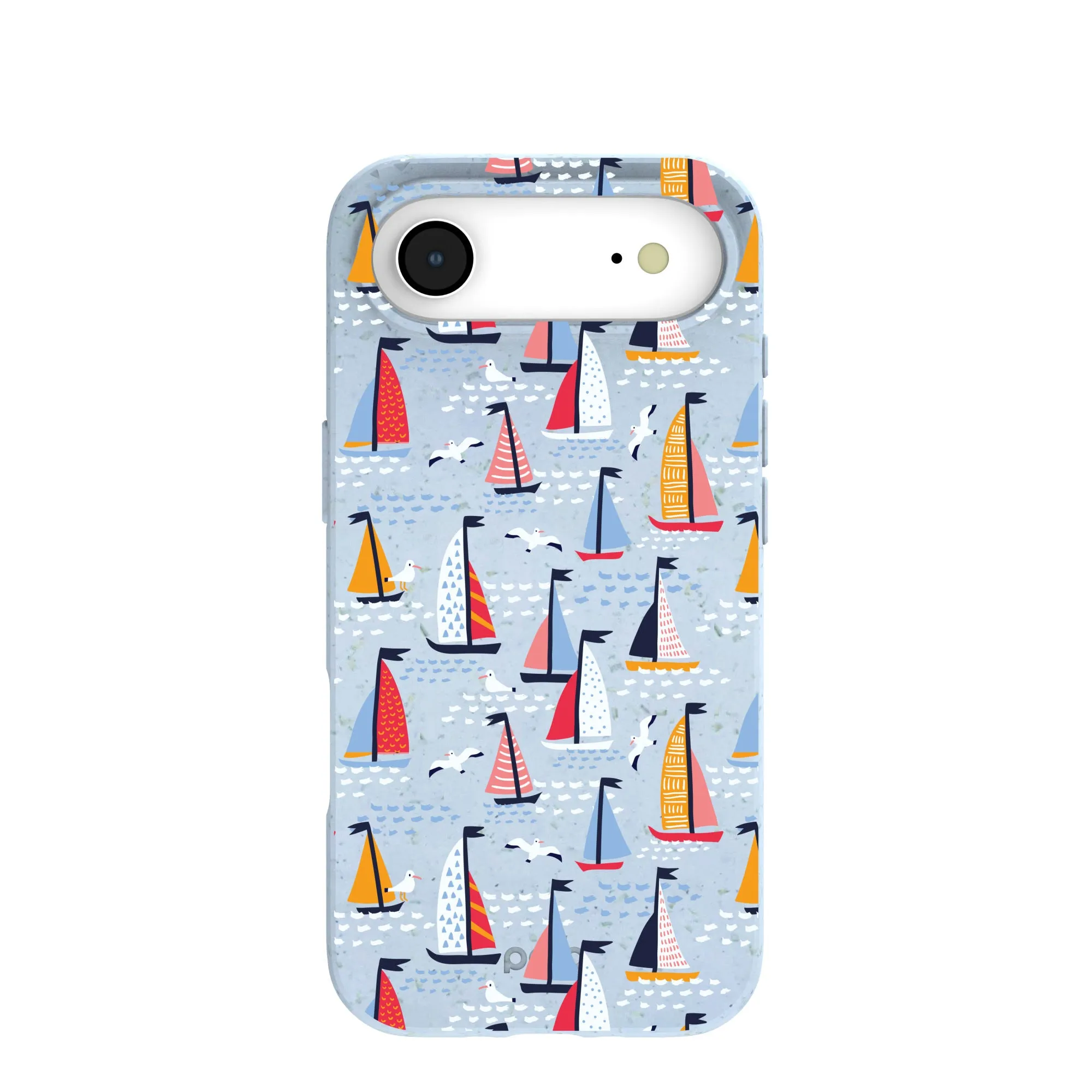 Powder Blue Sails and Seagulls iPhone Air Case Comfort Edge Layer