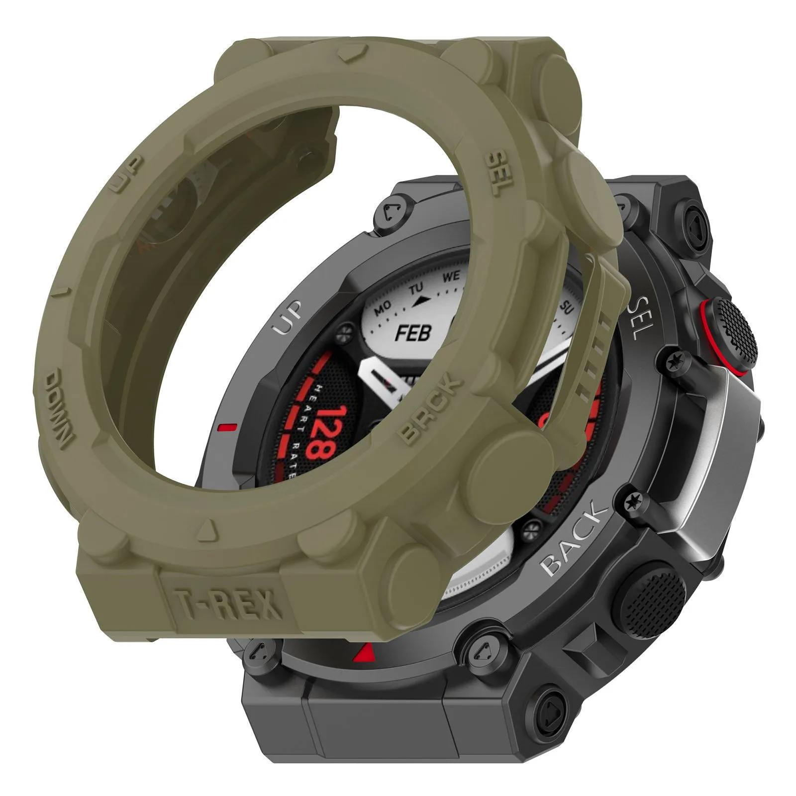 Soft Shell Amazfit T-Rex 2 Silicone Case (Olive Green)