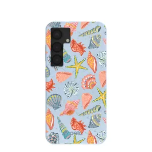 Powder Blue Mermaid Finds Samsung Galaxy S25 Case Marble Pattern Polished Finish Texture