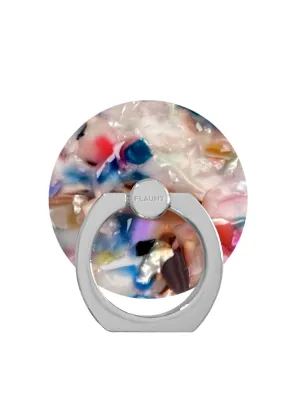 Rainbow Confetti Tortoise Shell Adhesive Phone Ring Stand Slim Design