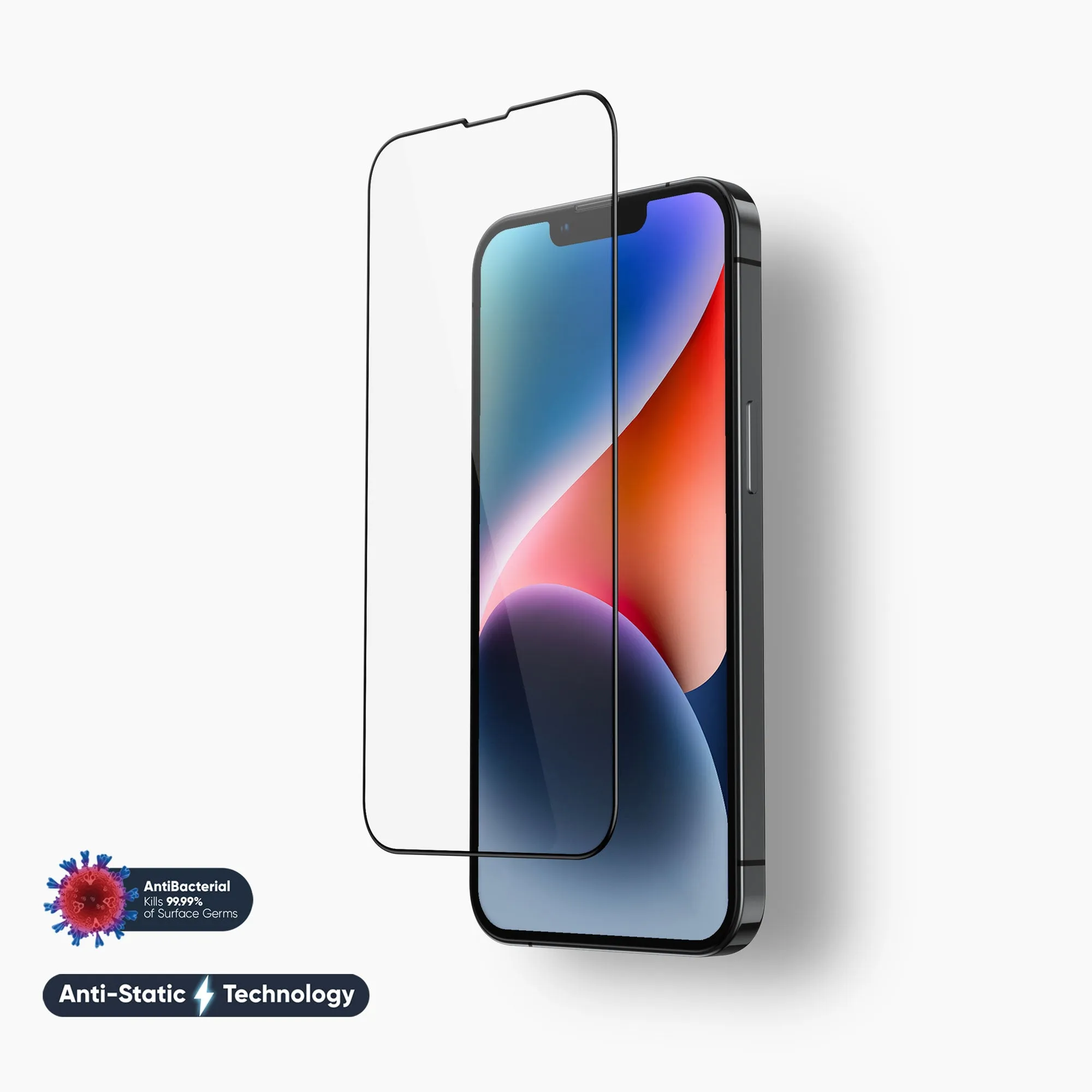 NanoArmour for iPhone 14 Plus Screen Protector Antimicrobial Anti-Dust Edge-to-Edge Blue Light Blocker Screen Security Film