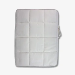 Puffy Laptop Sleeve - Ivory Corduroy elegant portable sleeve secure corner guards