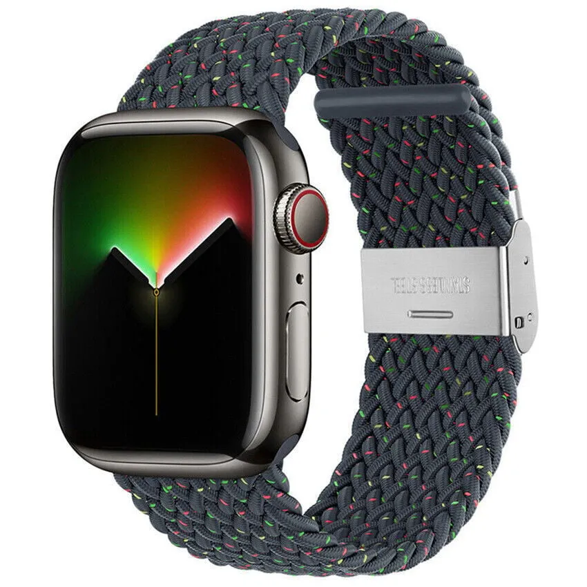 Magnetic Closure Apple Watch Braided Strap (Blue-Gray-Mix)