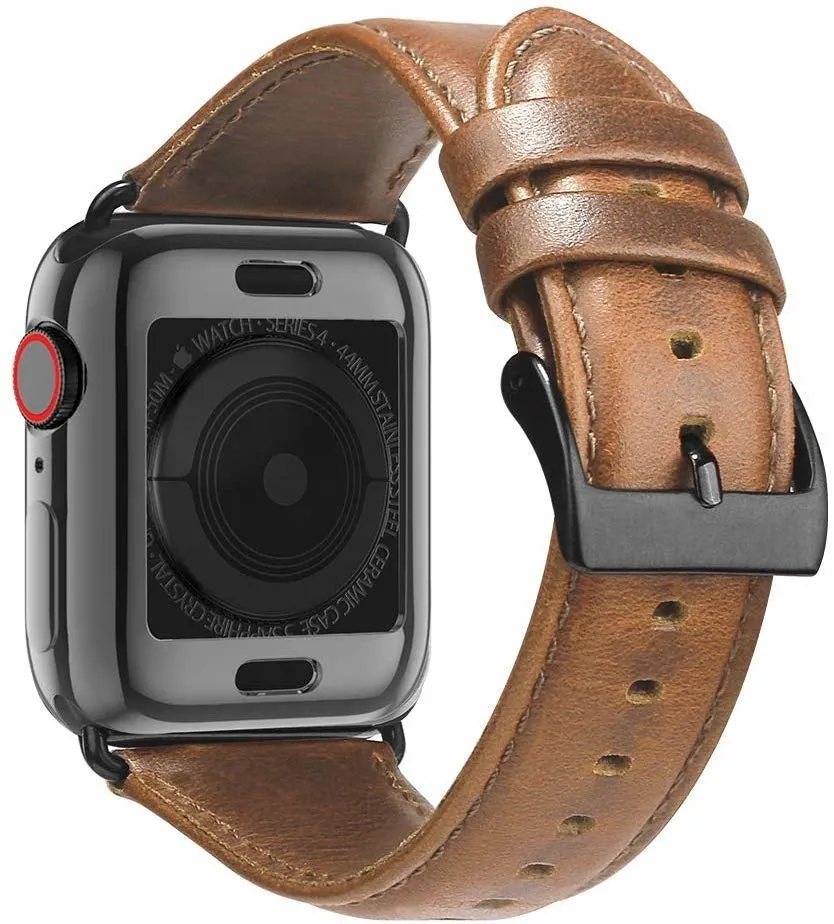 Apple Watch Leather Strap (Brown) Soft Material