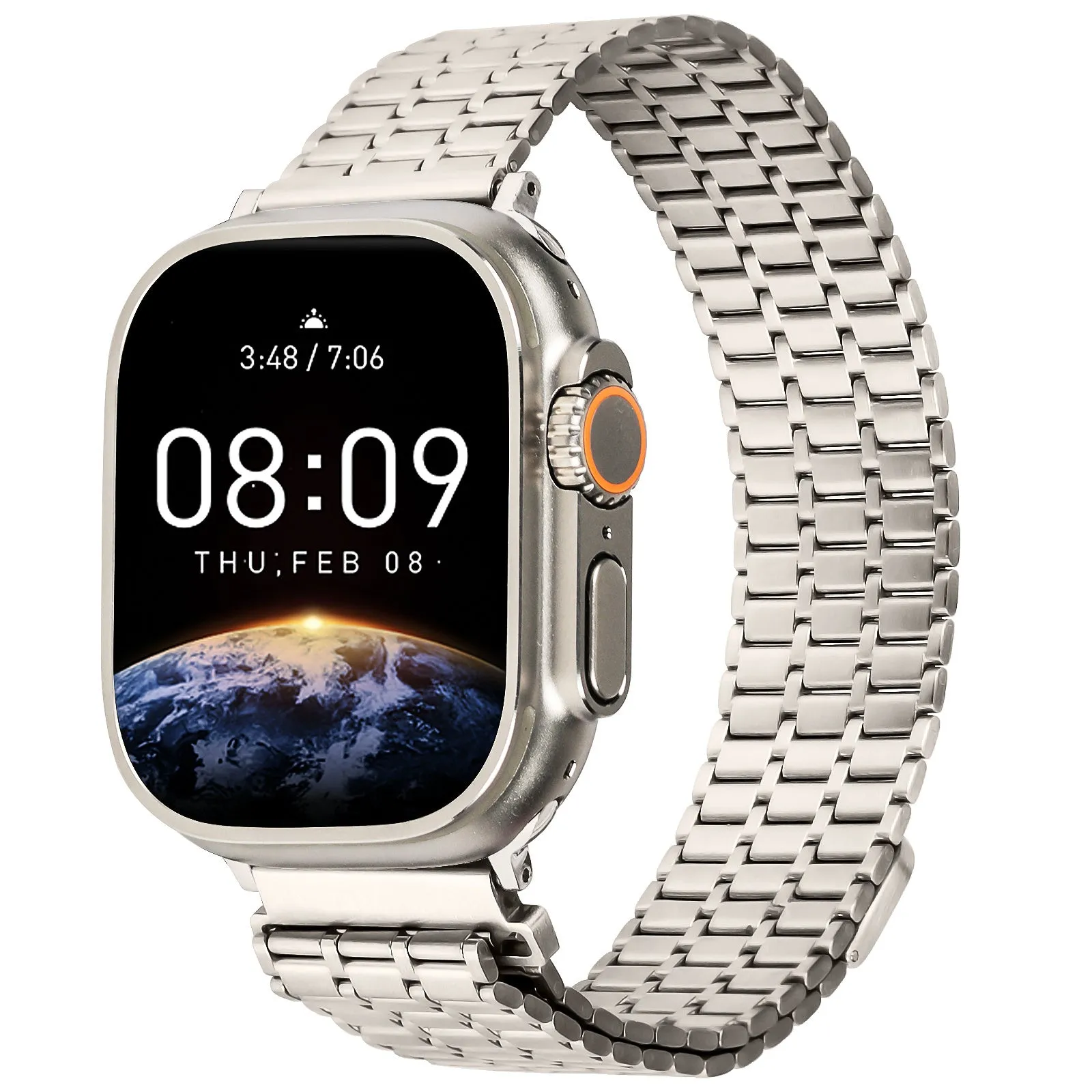 Apple Watch Luxury Metal Mesh Strap (Starlight) Minimal Sporty Look Rugged Comfort Style
