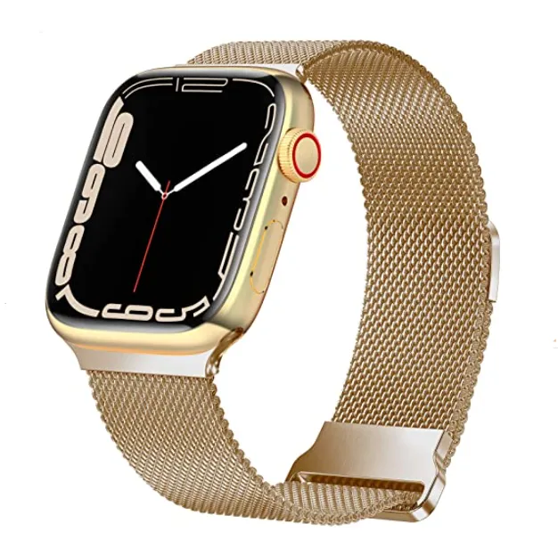 Luxury Modern Style All Purpose Comfort Apple Watch Milanese Strap with Buckle (Rose Gold)