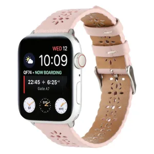 Elegant feature Sleek Accessory Apple Watch Patterned Leather Strap (Pink)