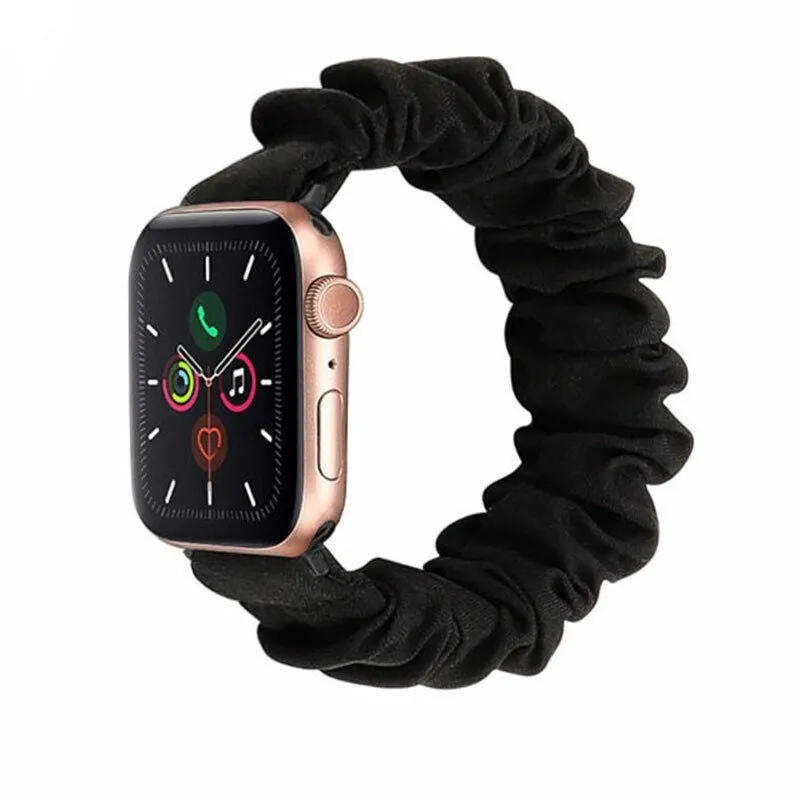 Apple Watch Scrunchie Strap (Black) Casual Wear Style Outdoor Utility Look