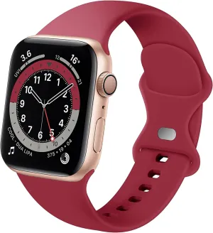 Classic Minimal Design Apple Watch Silicone Strap Classic (Burgundy)