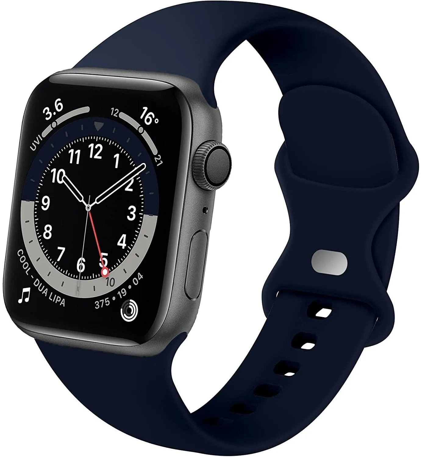 Scratch Resistant Apple Watch Silicone Strap Classic (Dark Blue)