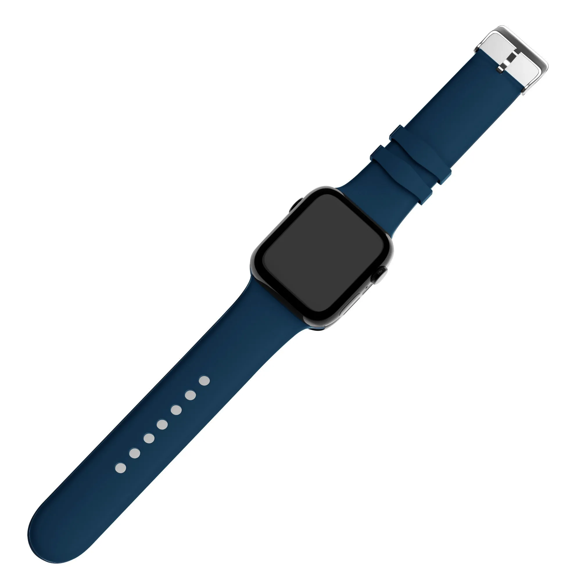 Trendy Appeal Apple Watch Silicone Strap with Buckle (Dark Blue)