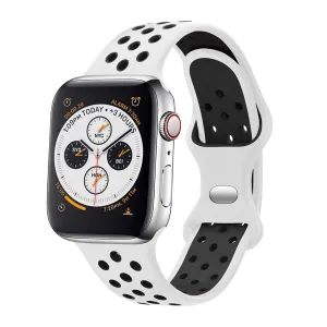 Apple Watch Sport Strap Classic (White/Black) Elegant Comfort Design Luxury Durable Design