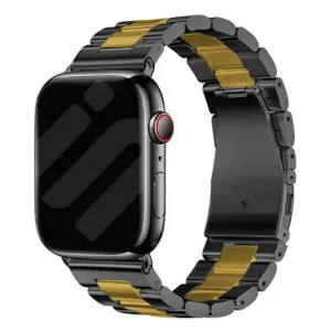 Apple Watch Steel Strap (Black/Gold) Classic Look Design Stylish Performance Gear