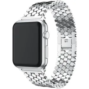 Apple Watch Steel Strap Hexagons (Silver) Active Motion Design Stylish Classic Fit
