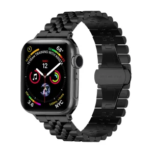 Secure Fit Design Apple Watch Steel Strap Jubilee (Black)