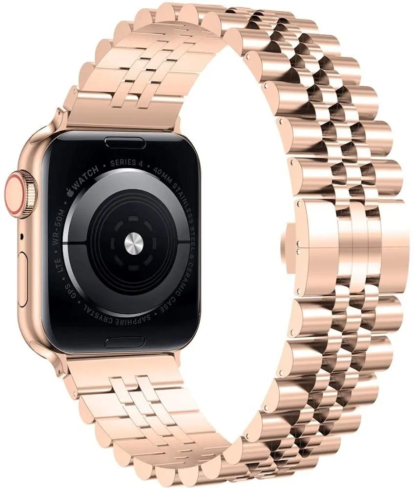 Minimal Fashion Style Apple Watch Steel Strap Jubilee (Rose Gold)