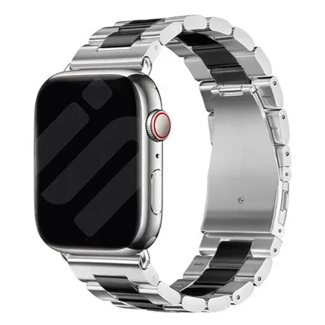 Apple Watch Steel Strap (Silver/Black) Comfortable Sport Wear