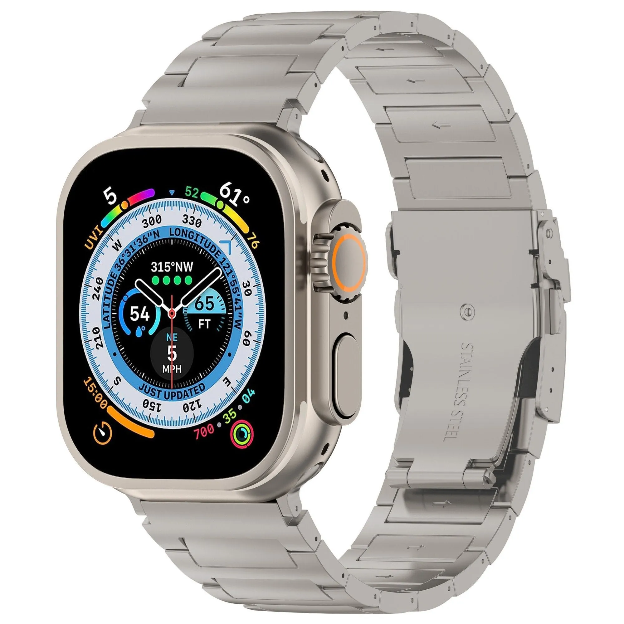 Waterproof Feature Classic Fashion Fit Apple Watch Titanium Strap H-Type (Titanium)