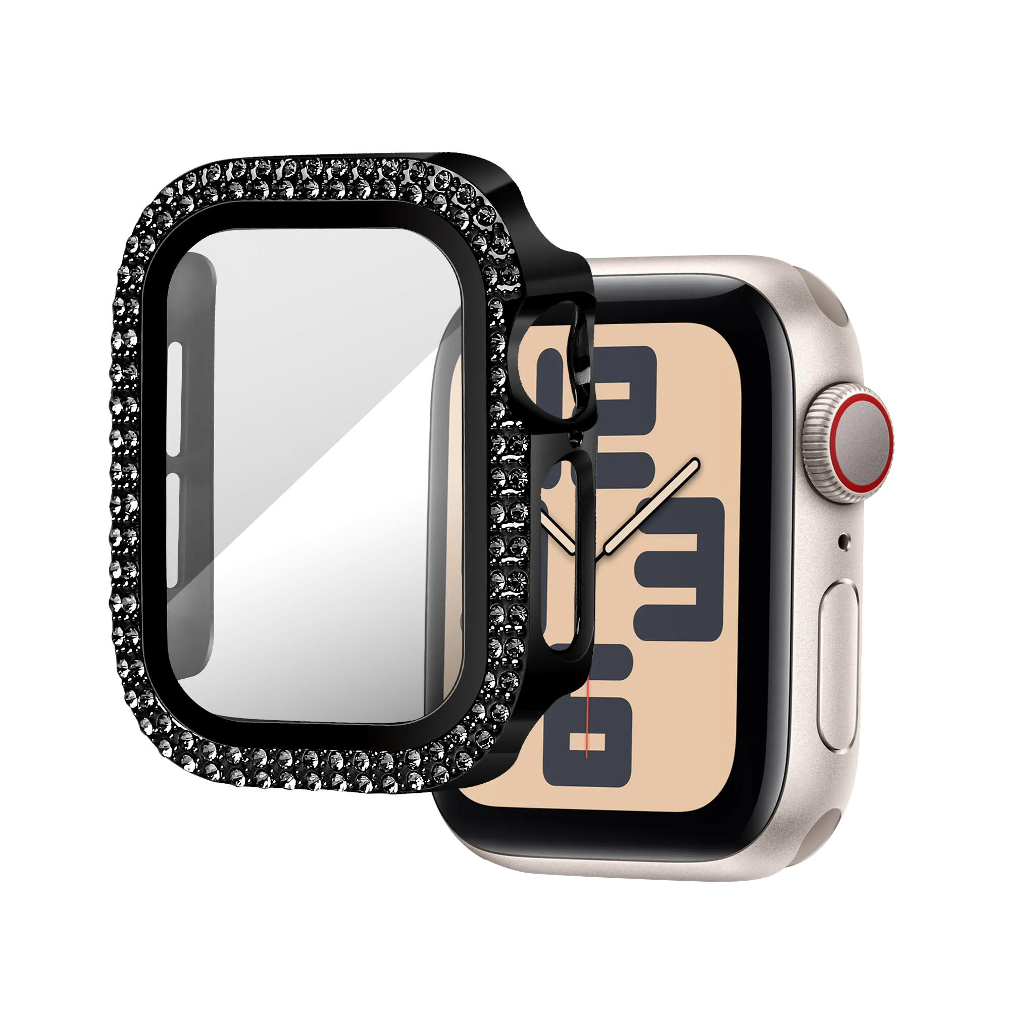 Rugged Edge Bandz Apple Watch 10 - 42mm Diamond Case with Glass (Black)