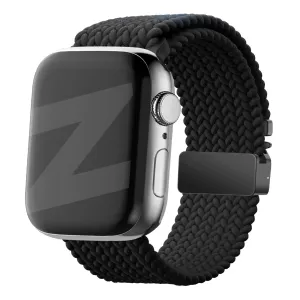 Bandz Apple Watch Braided Nylon Strap with P-Buckle (Black) Gym Ready