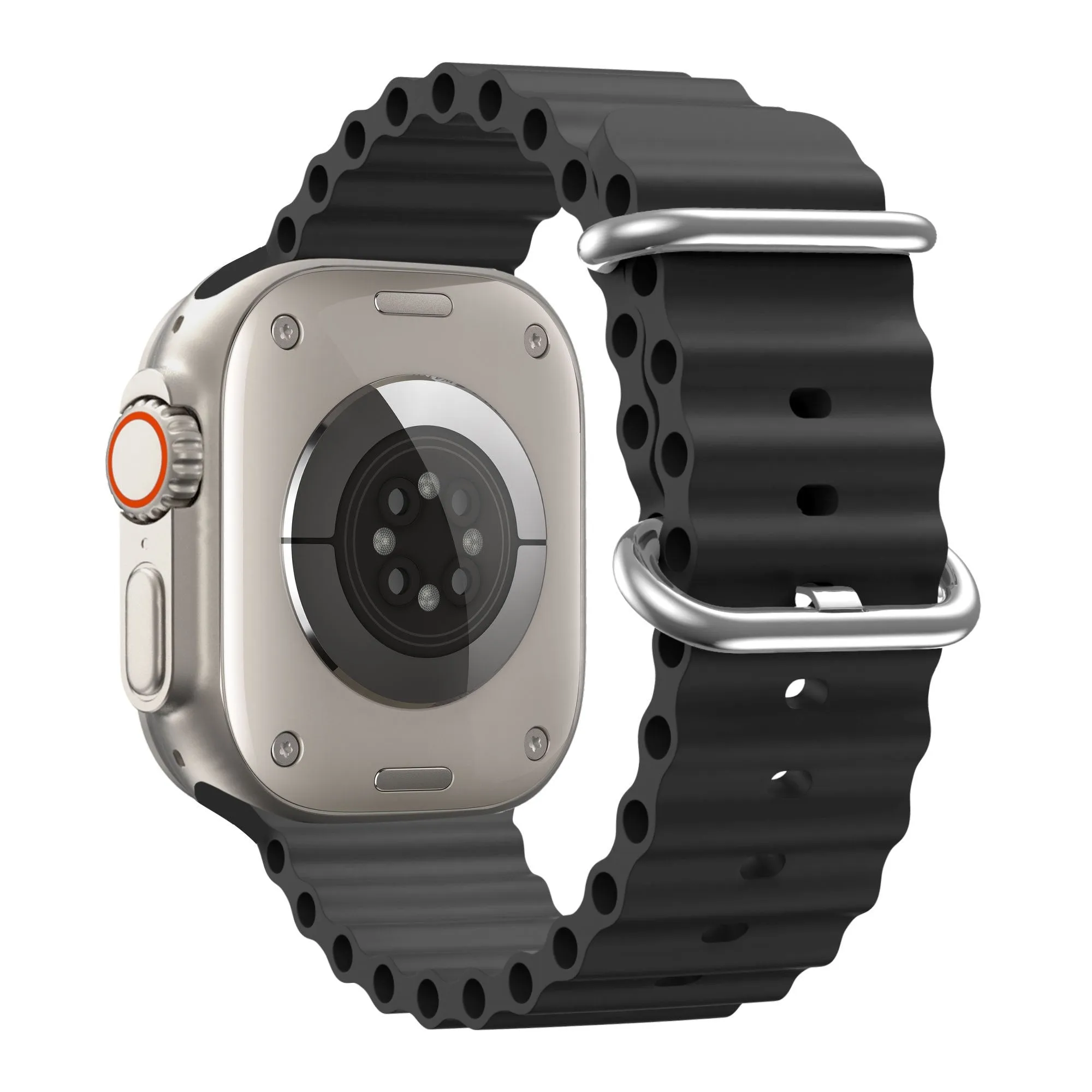 Bandz Apple Watch Ocean Strap (Black) Soft Surface Breathable Construction