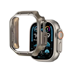 Bumper Armor Guard Hybrid Armor Covering Bandz Apple Watch Ultra - 49mm Galvanized TPU Case  (Titanium)