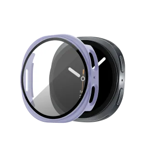 Bandz Samsung Galaxy Watch 8 - 40mm PC Cover with Glass (Purple) Glossy Cover Carbon Armor Shielding