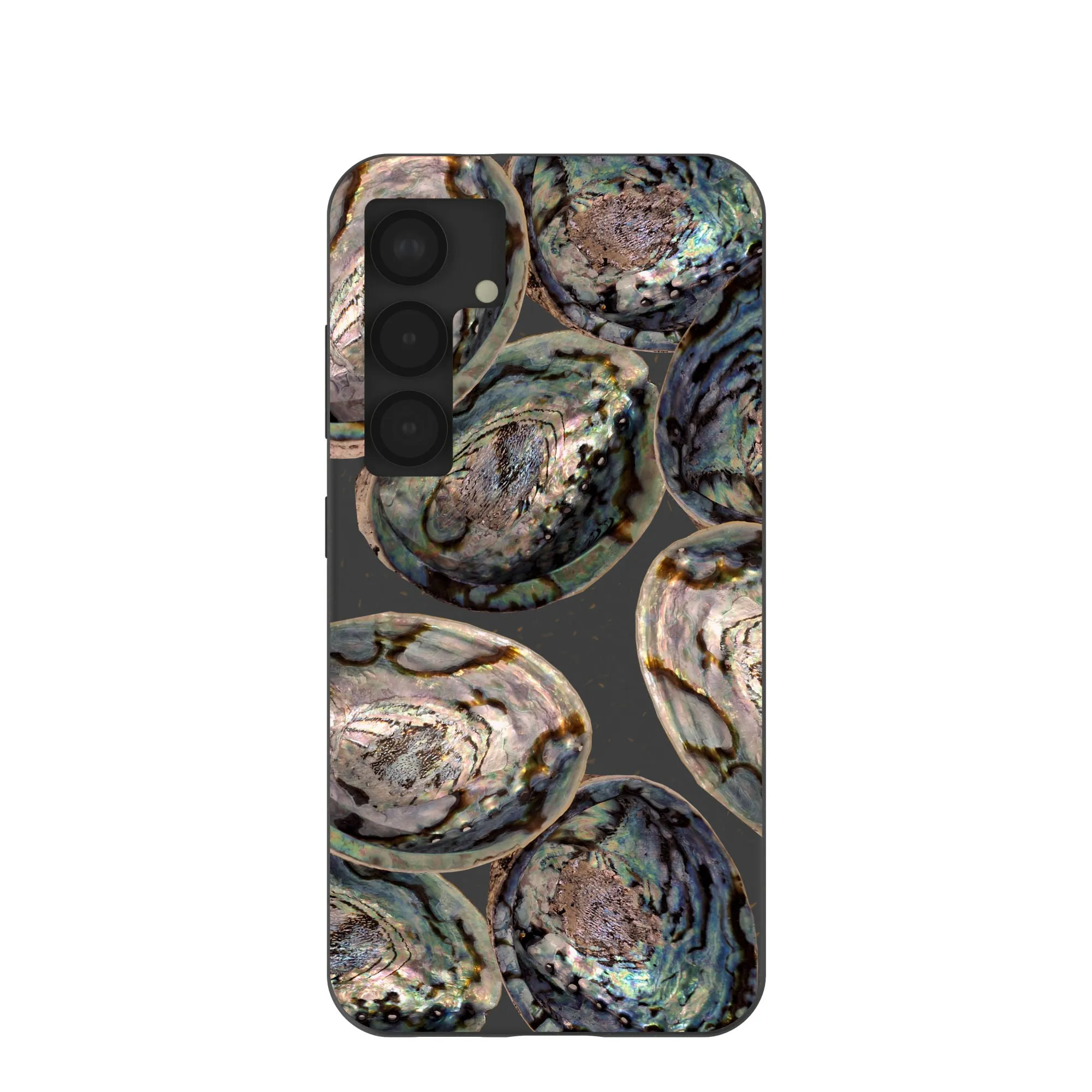 Black Abalone Shells Samsung Galaxy S25 Case Modern feature Trendy Texture