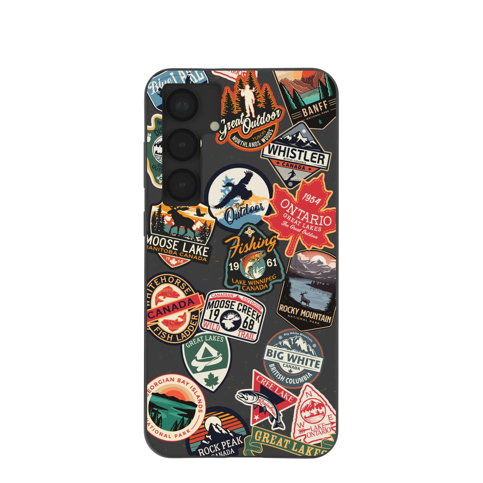 Black Canadian Stickers Samsung Galaxy S25 (Plus) Case Modern Build Texture