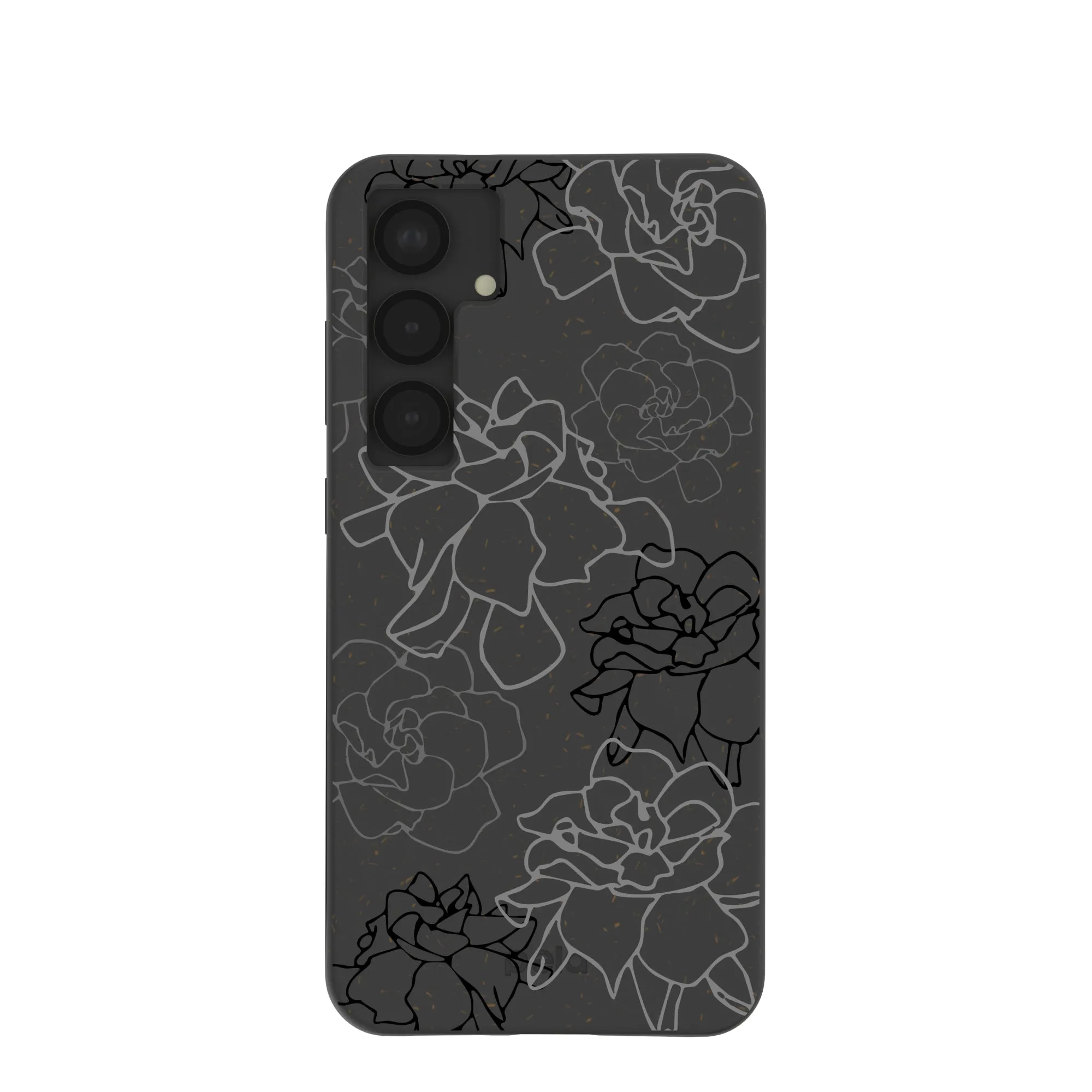 Black Gardenia Lines Samsung Galaxy S25 (Plus) Case Stylish Touch Shockproof Frame