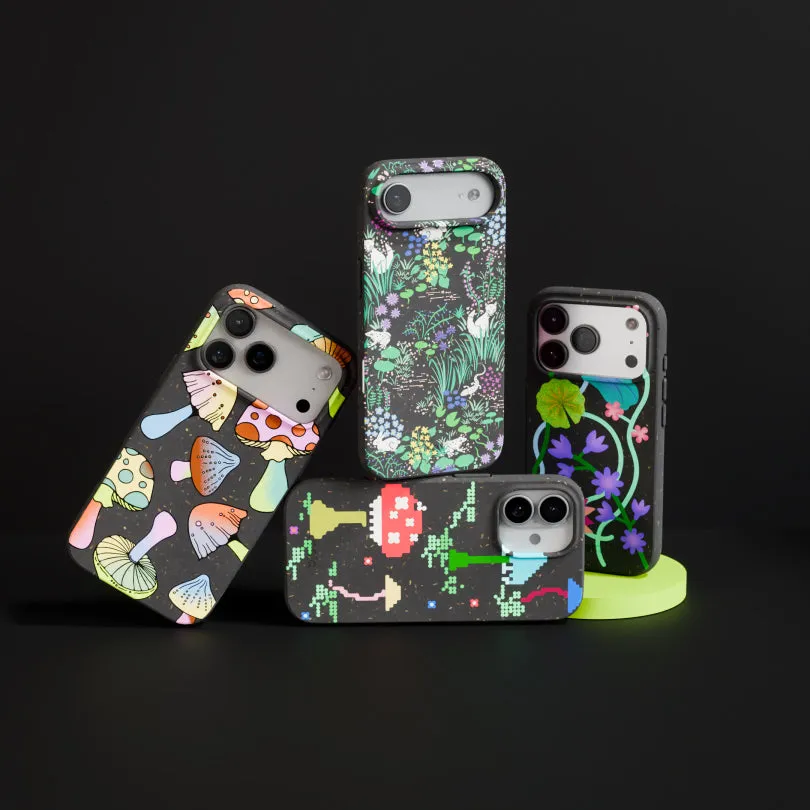 Polished Surface Texture Slim Protection Black Mushroom Party iPhone Air Case