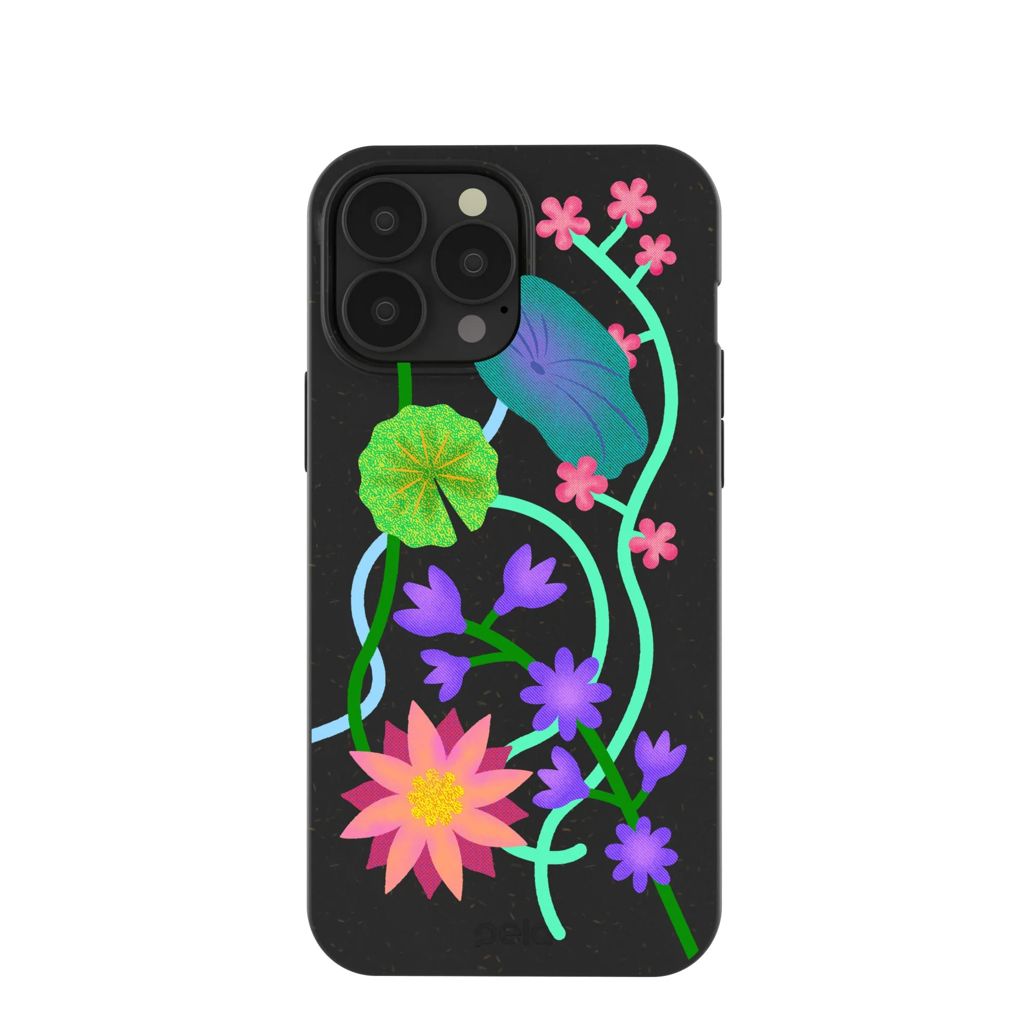 Black Neon Garden iPhone 13 Pro Max Case Slim Texture Smooth Feel Surface