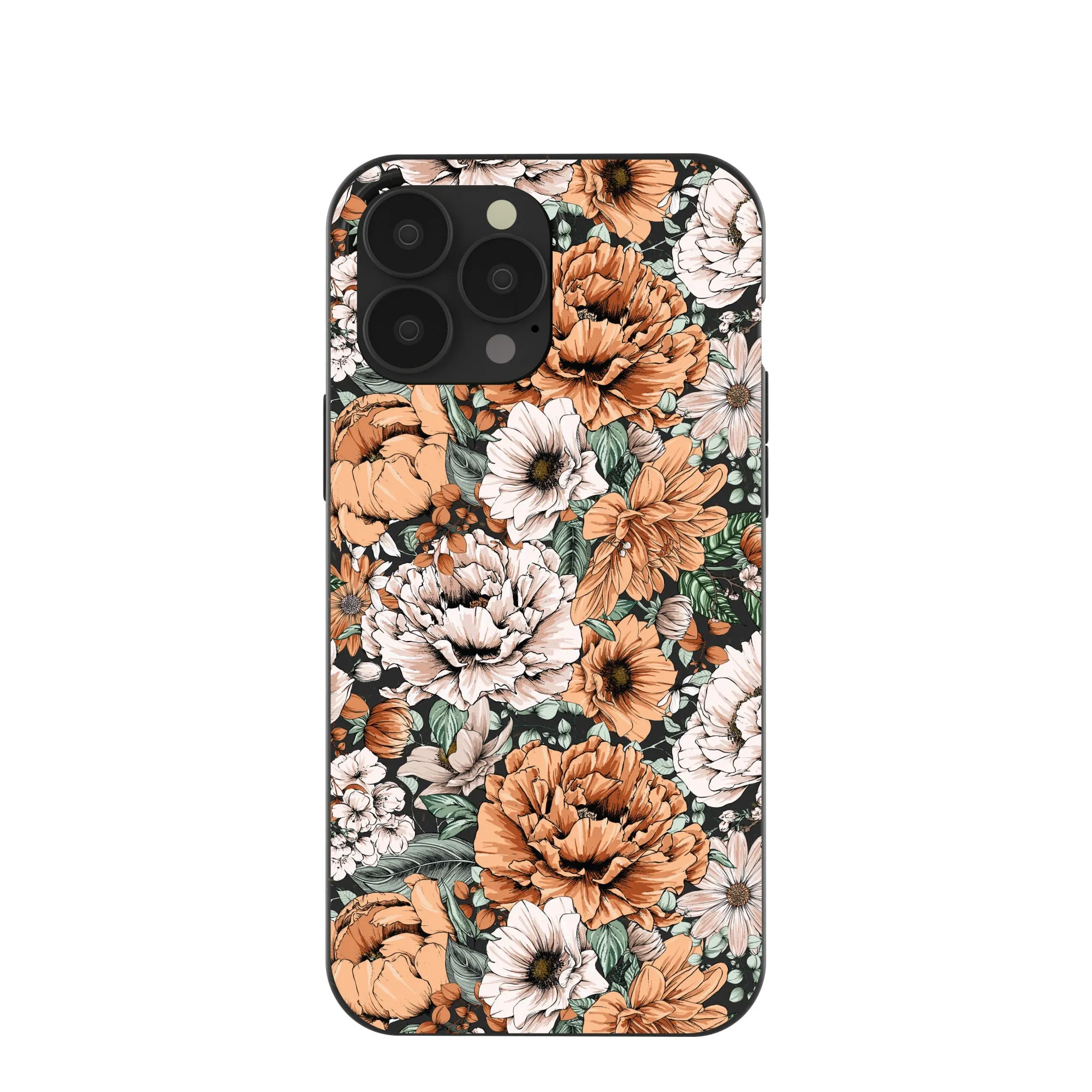 Clear View Black Peachy Peonies iPhone 13 Pro Max Case