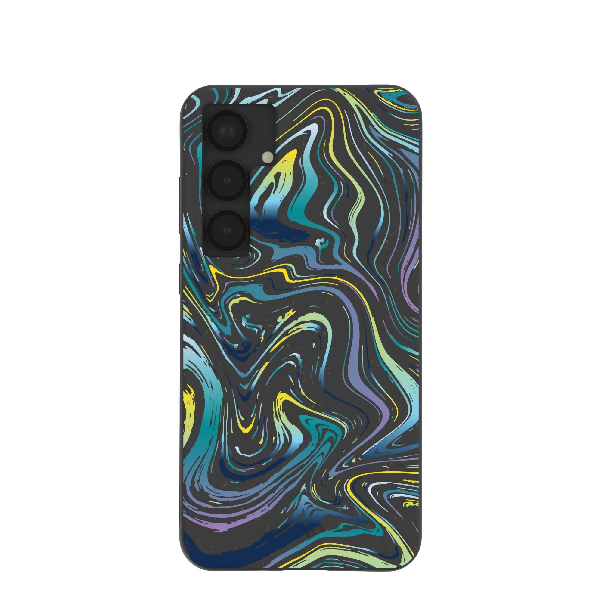 Black Space Waves Samsung Galaxy S25 (Plus) Case Premium Texture Layer Gradient Finish