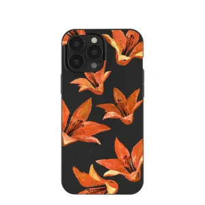 Durable touch Black Tiger Lily iPhone 13 Pro Max Case