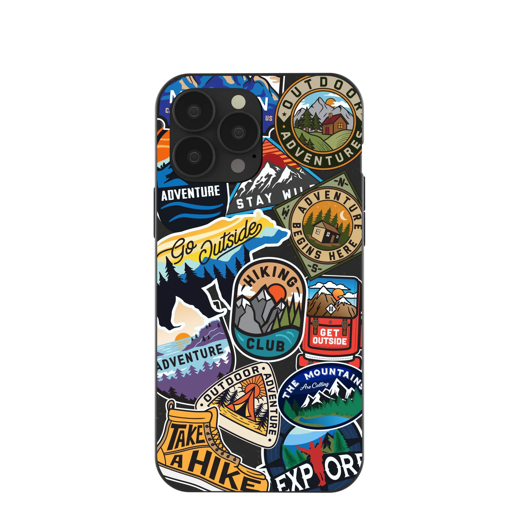 Black Trail Stickers iPhone 13 Pro Max Case Ergonomic Shape