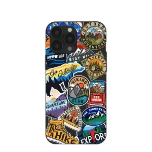 Black Trail Stickers iPhone 13 Pro Max Case Ergonomic Shape