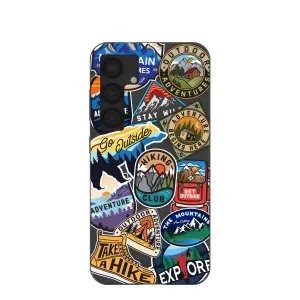 Protective Fit Black Trail Stickers Samsung Galaxy S25 Case
