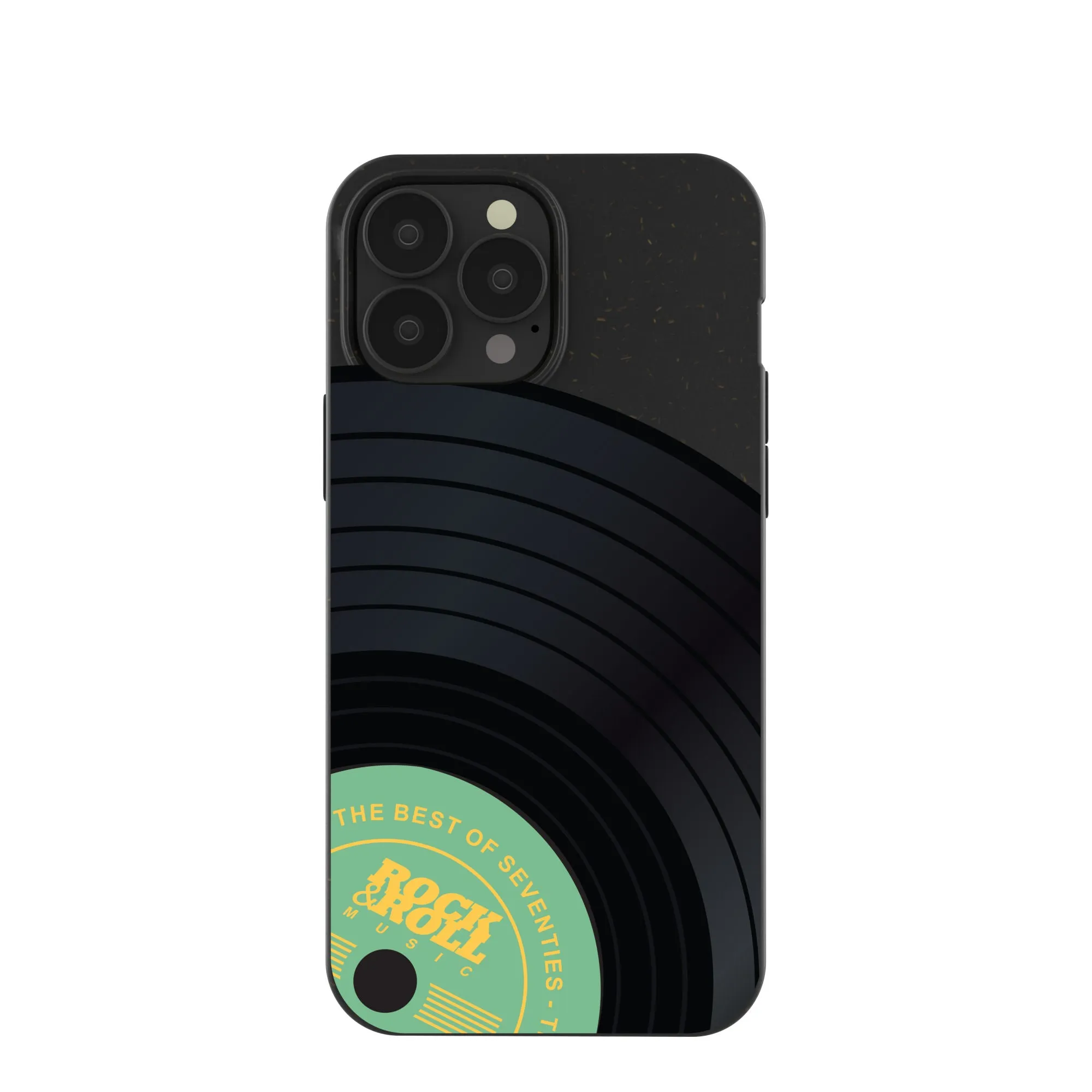 Black Vinyl Vibes iPhone 13 Pro Max Case Protective Build Texture