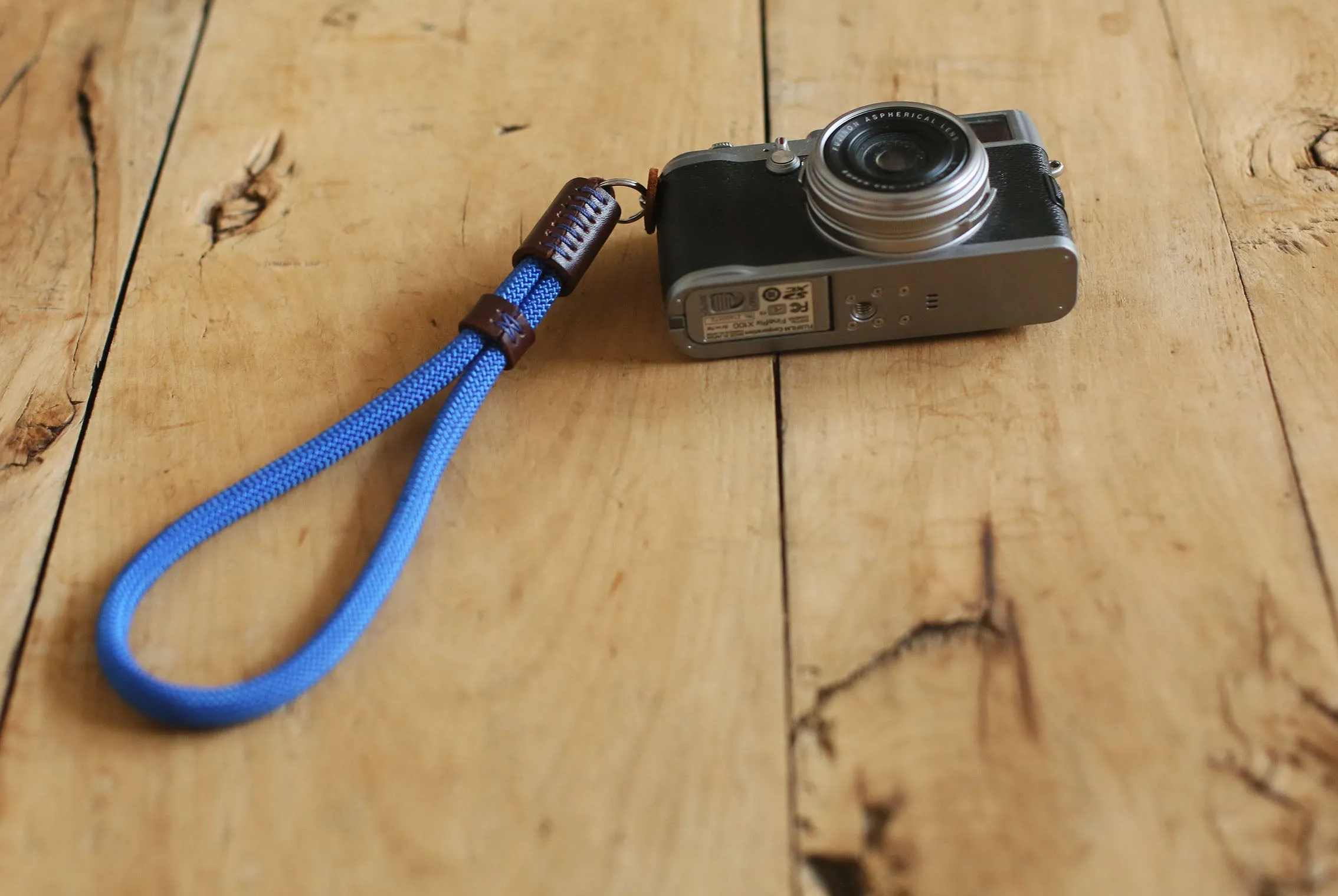 Teen Accessory Blue Camera Wrist Strap ?C Handmade Climbing Rope & Leather