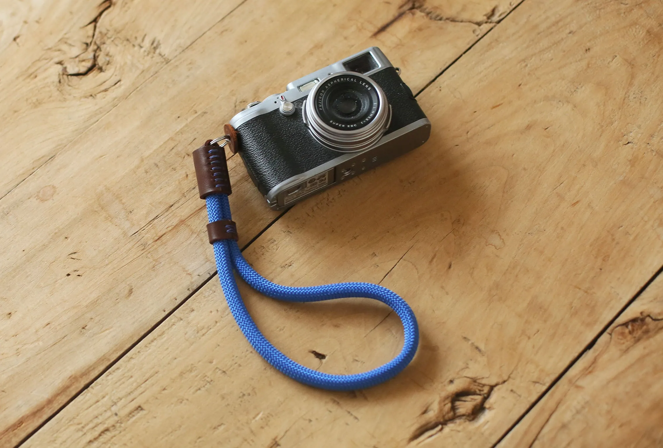 Chic Style Women User Blue Camera Wrist Strap ?C Handmade Climbing Rope & Leather