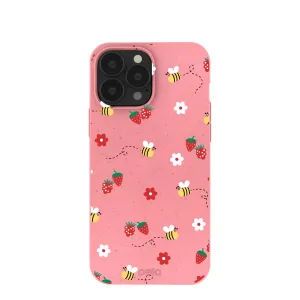 Premium Grip Bubblegum Pink Bees n Berries iPhone 13 Pro Max Case