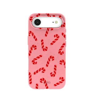 Bubblegum Pink Candy Cane Chaos iPhone Air Case Raised Bezels
