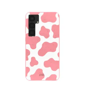 Ergonomic Feel Modern Frame Bubblegum Pink Cow Samsung Galaxy S25 (Plus) Case