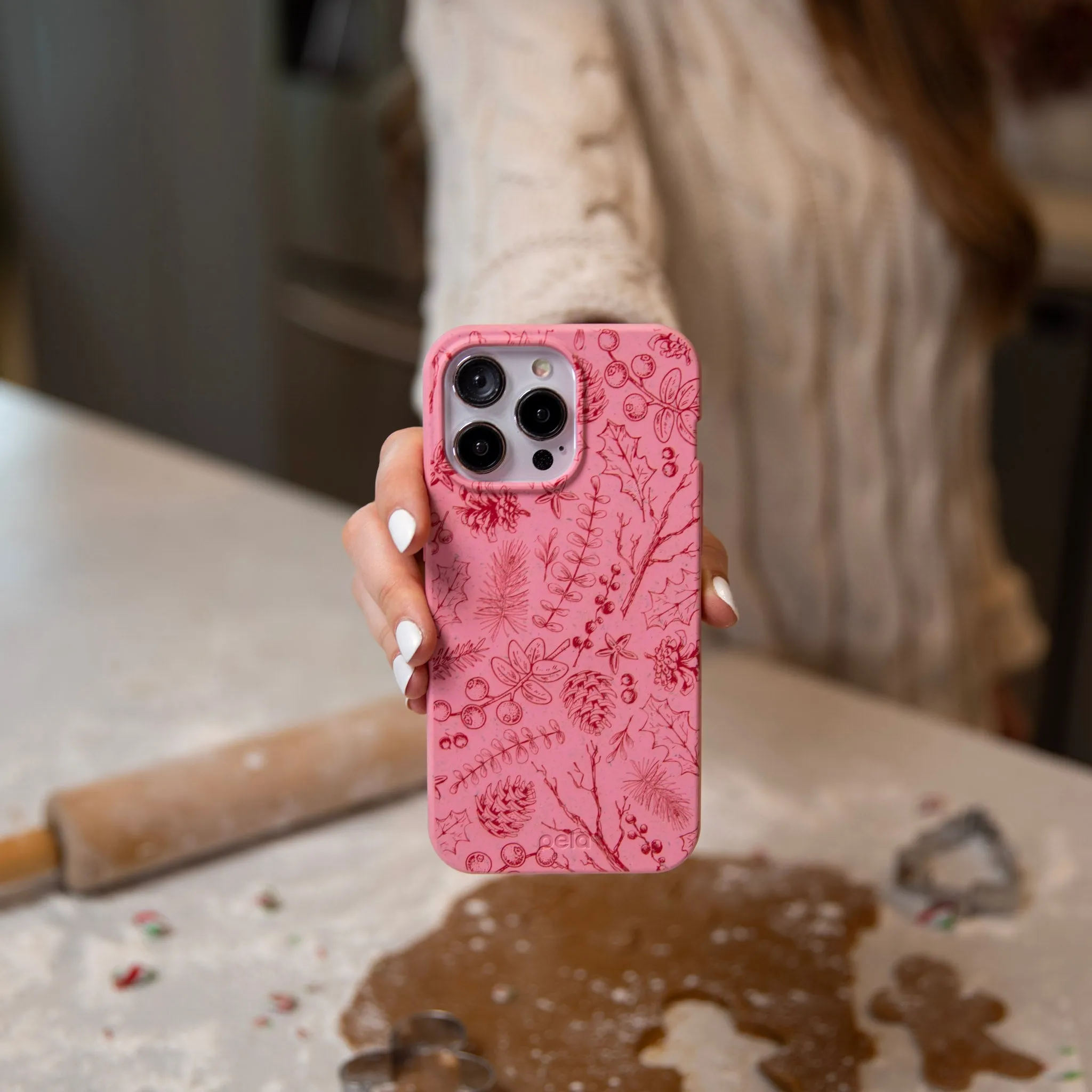 Bubblegum Pink Festive Forest iPhone Air Case Hybrid Build Clear Frame