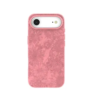 Bubblegum Pink Flora iPhone Air Case Protective Pattern Texture Light Protection